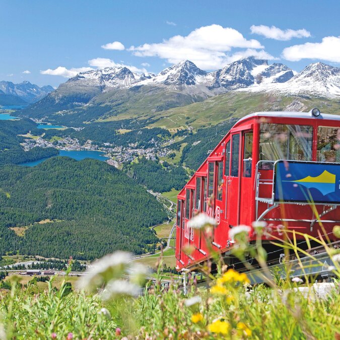 Standseilbahn auf Muottas Muragl