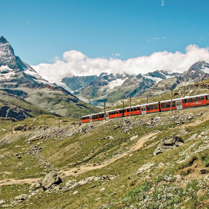Gornergratbahn mit Matterhorn | © Matterhorn Gotthard Bahn/swiss-image.ch/Toni Mohr