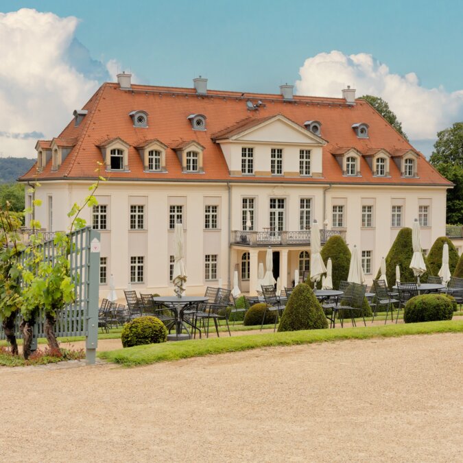 Schloss Wackerbarth in Radebeul mit Park und Weinbergen | © Shutterstock 2508742219